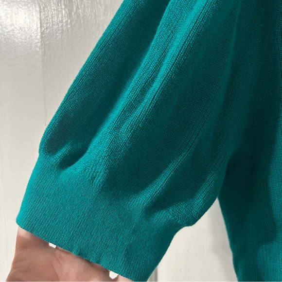 LOFT Teal Green Ribbed Button Down Style Cardigan Sweater Large - Picture 8 of 11